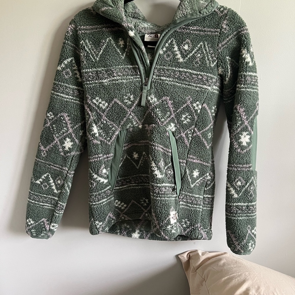 The North Face Green Patterned Fleece Jacket